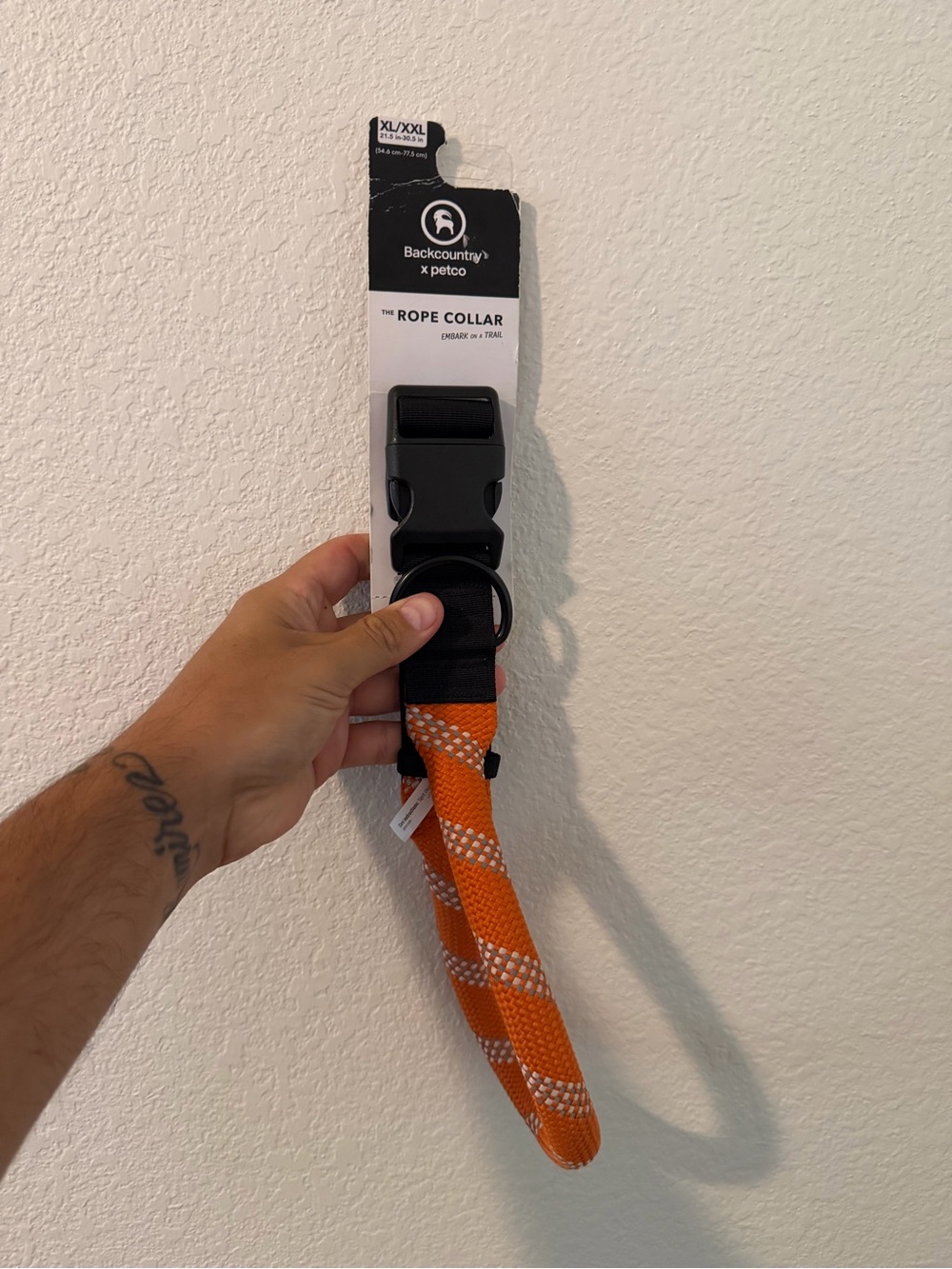 Backcountry x Petco Shock Absorbing Rope Dog Collar Orange XL/XXL 21-30.5 Inches